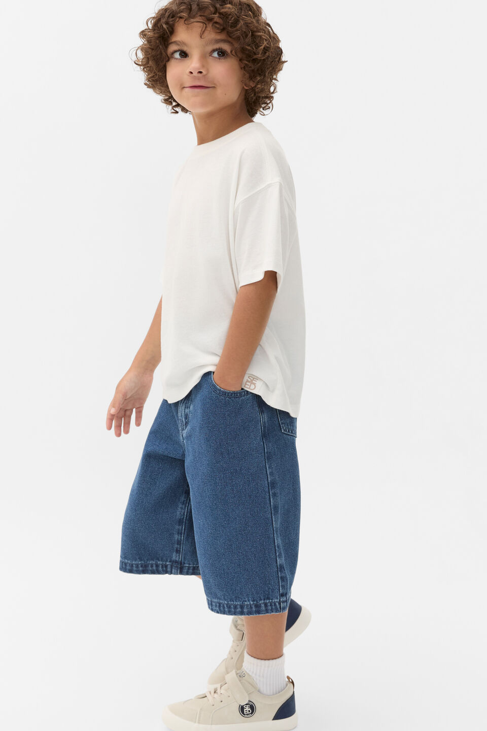 Longline Denim Short  Indigo