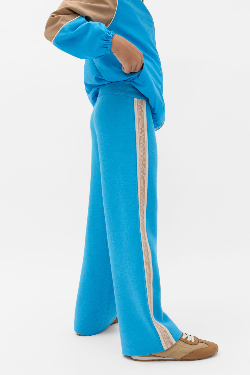 MD Side Stripe Knit Pant  Pacific Blue