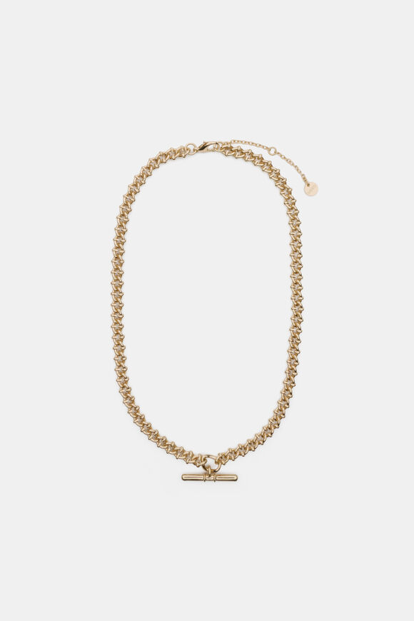 T Bar Pendant Necklace  Gold  hi-res