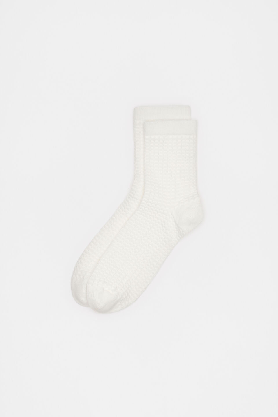 Waffle Quarter Crew Sock  Cream