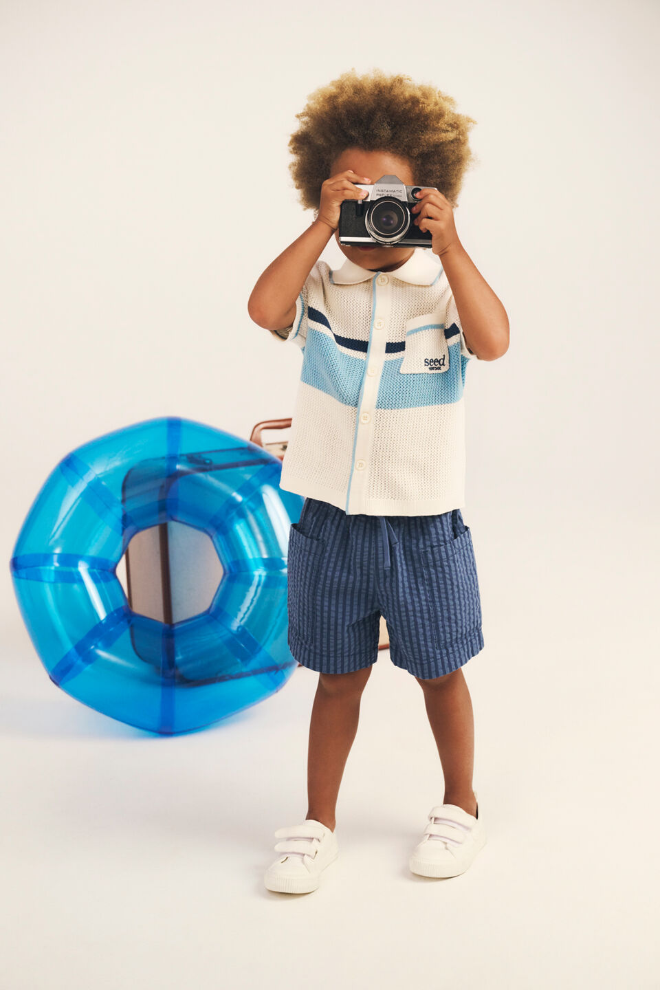 Stripe Knit Shirt  Vintage Cream