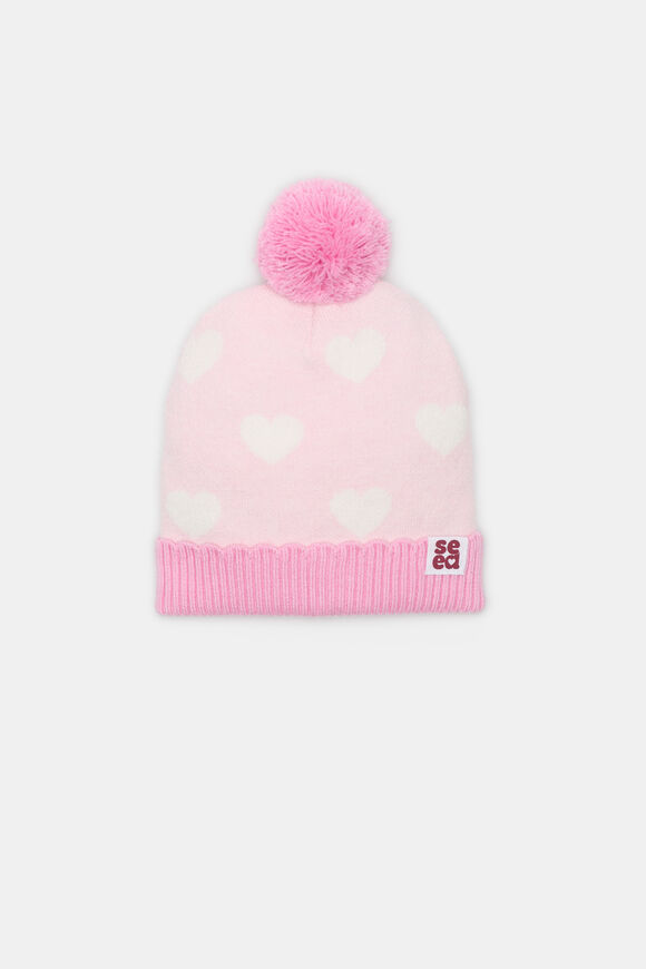 Mini Heart Beanie  Pink Lemonade  hi-res