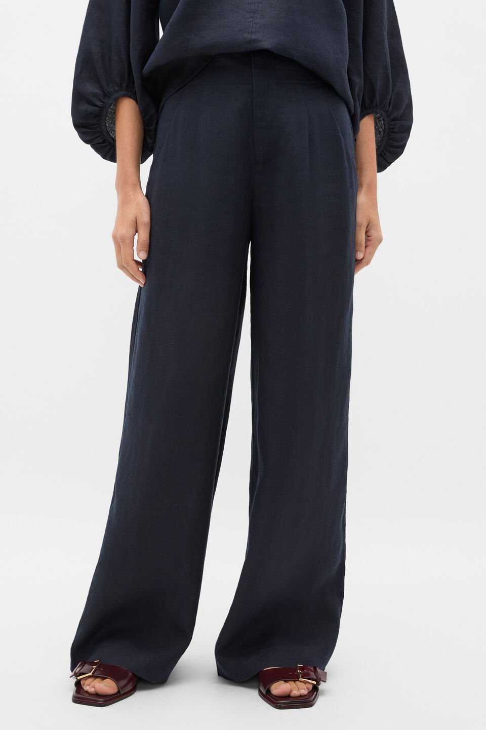 Core Linen Waisted Pant  Twilight Blue