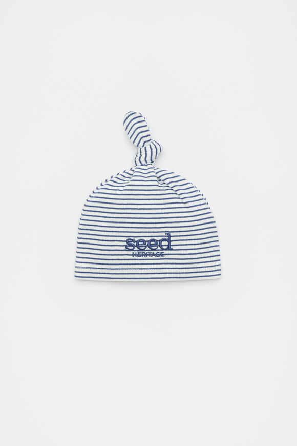 Core Logo Knot Hat  Navy Stripe  hi-res
