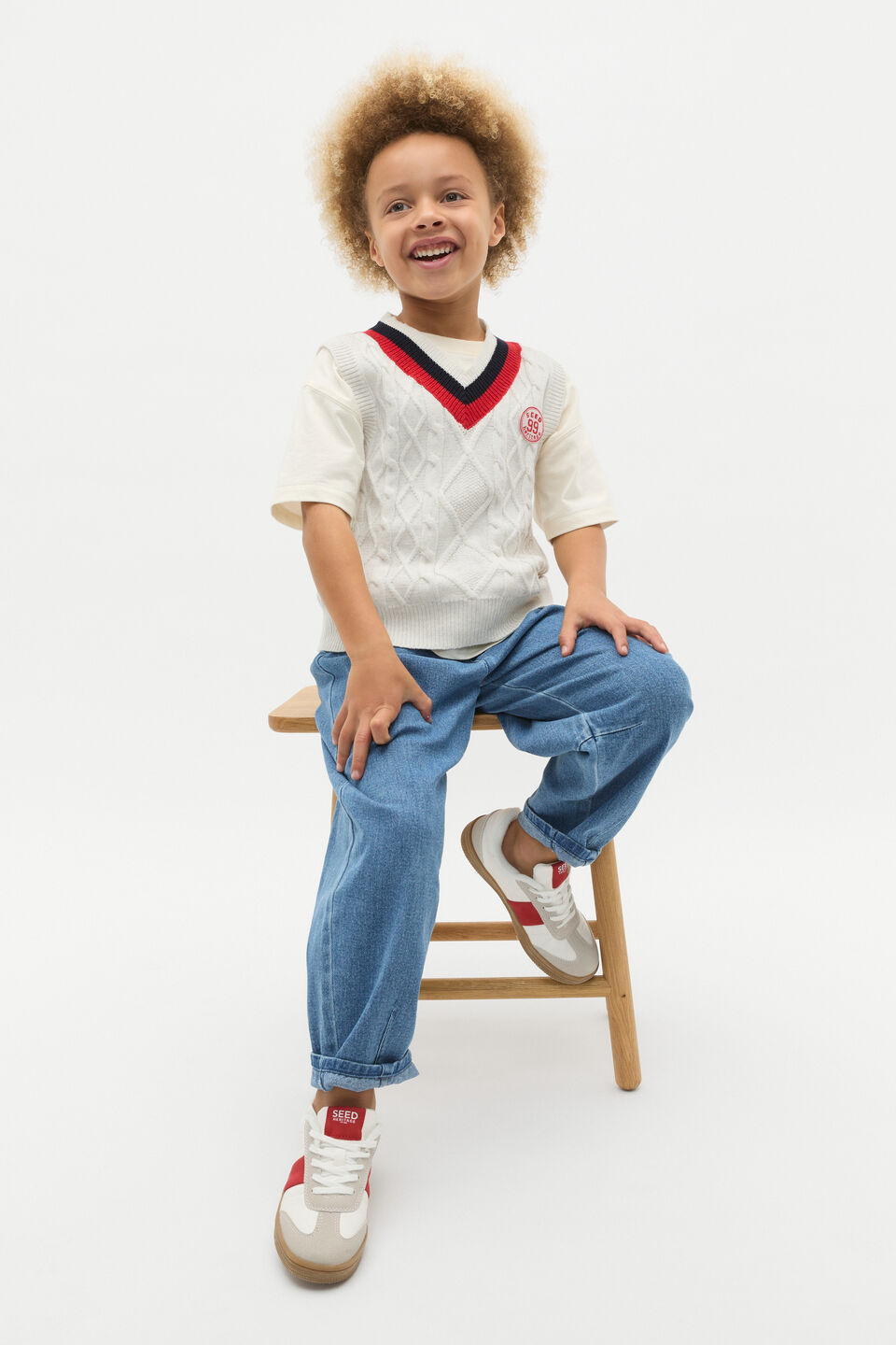 Cable Vest  Light Grey Marle