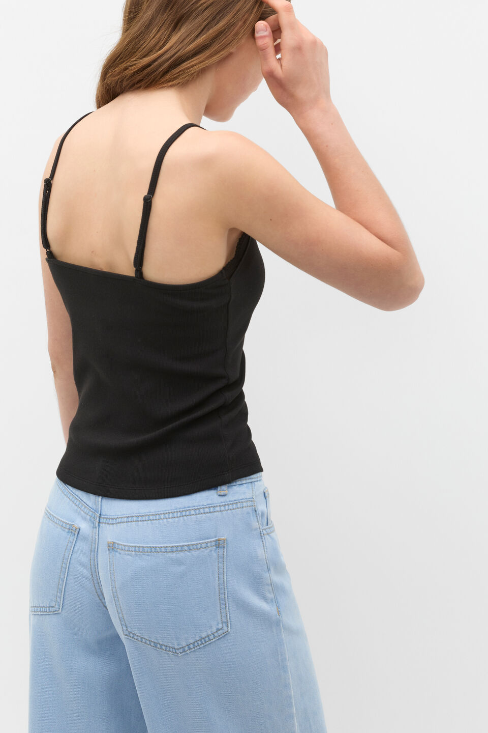 Lace Trim Cami  Black