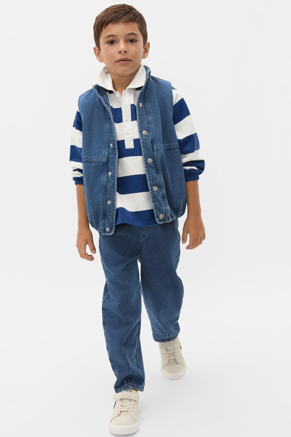 Washed Denim Vest  Indigo