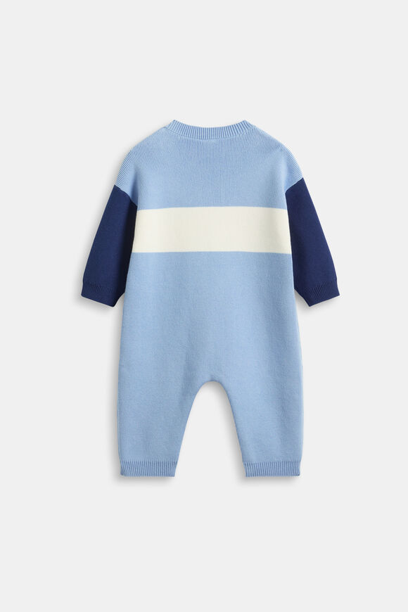 Colourblock Logo Knit Romper  Cloud Blue  hi-res
