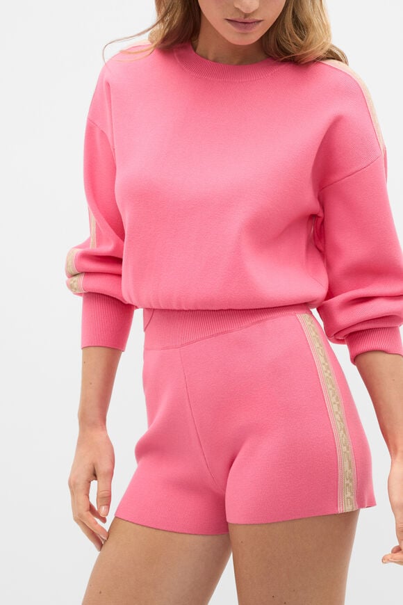 MD Contrast Tape Knit Short  Bubblegum Pink  hi-res