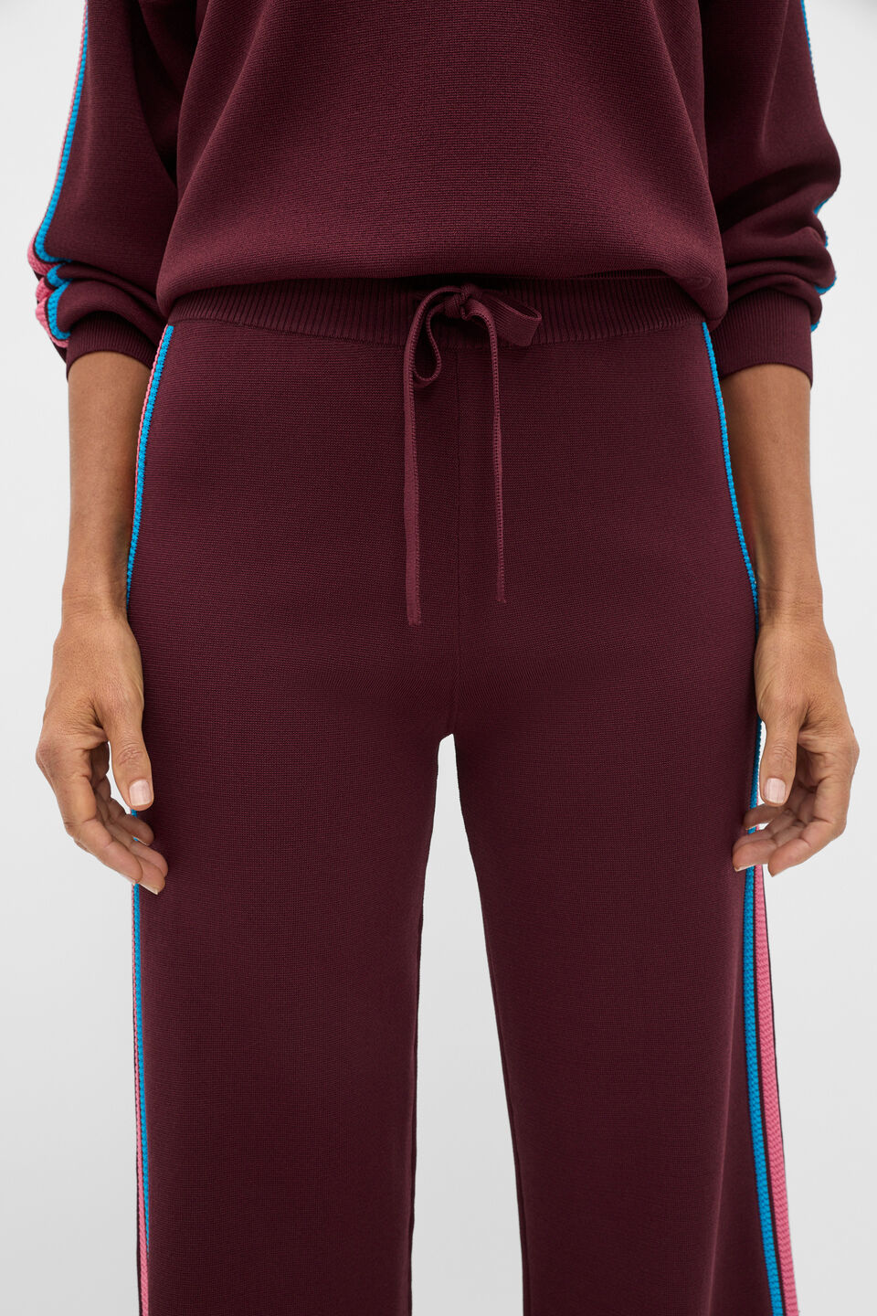 MD Crepe Knit Pant  Plum Red