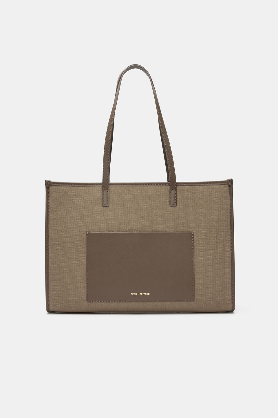 Leather Detail Carry All Tote  Cocoa