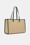 Leather Detail Carry All Tote  Sandstone  hi-res