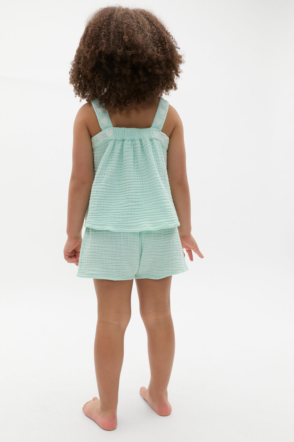 Heart Woven Pyjama  Soft Mint