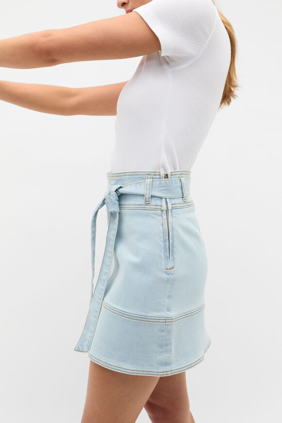 Denim Fit Flare Mini Skirt  Sky Wash  hi-res