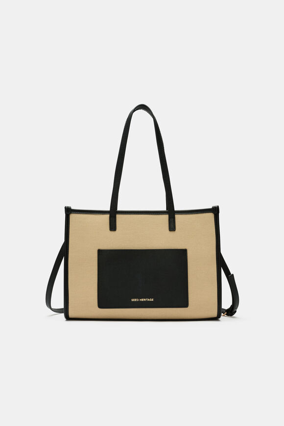 Leather Detail Carry All Mini Tote  Sandstone  hi-res