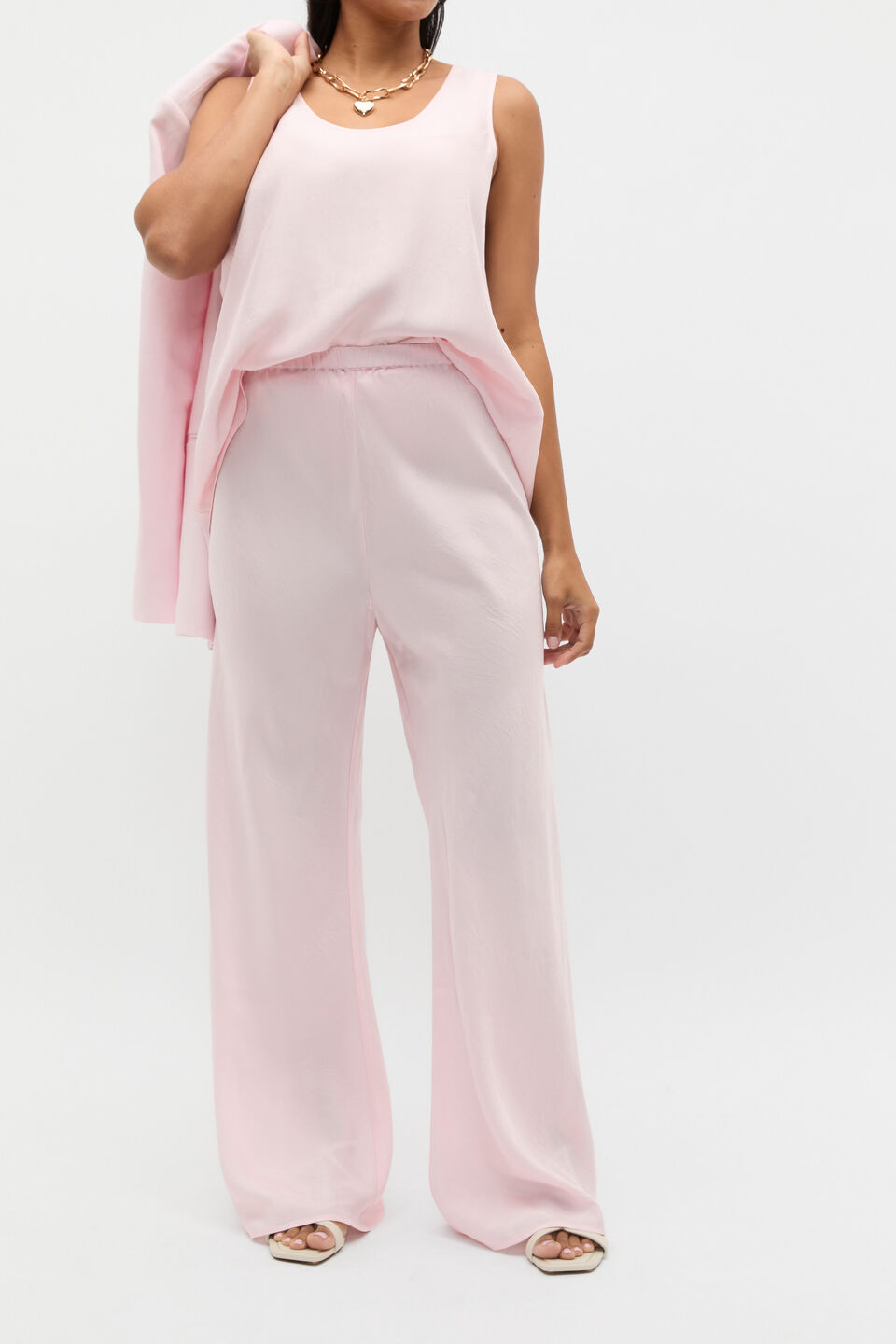 Crinkled Satin Pant  Primrose