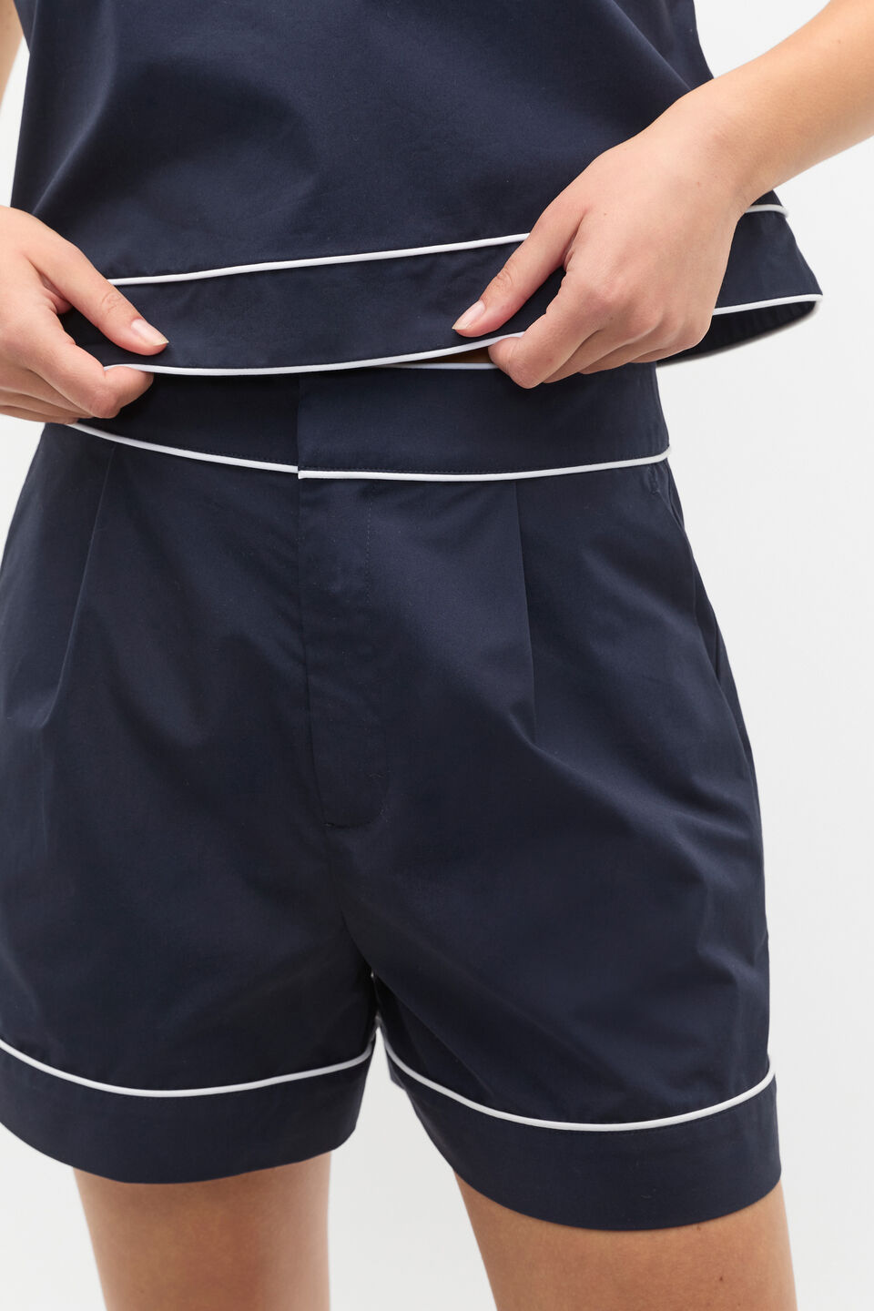 Cotton Tipping Short  Twilight Blue