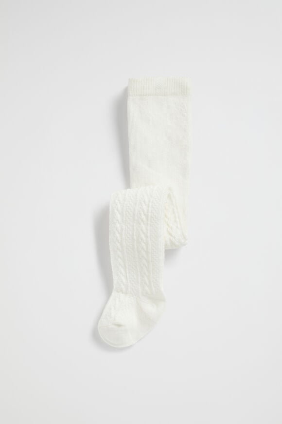 Cable Knit Tights  Vanilla  hi-res