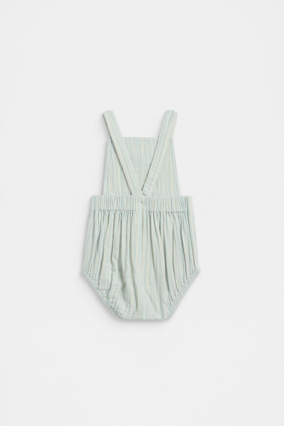 Stripe Logo Romper  Soft Blue  hi-res