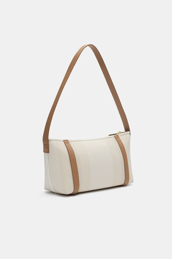 Textured Stripe Shoulder Bag  Natural  hi-res