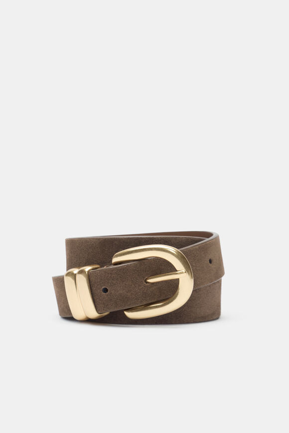 Billie Double Keeper Belt  Cocoa Suede  hi-res