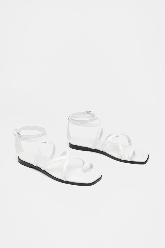 Addison Flat Sandal  White  hi-res