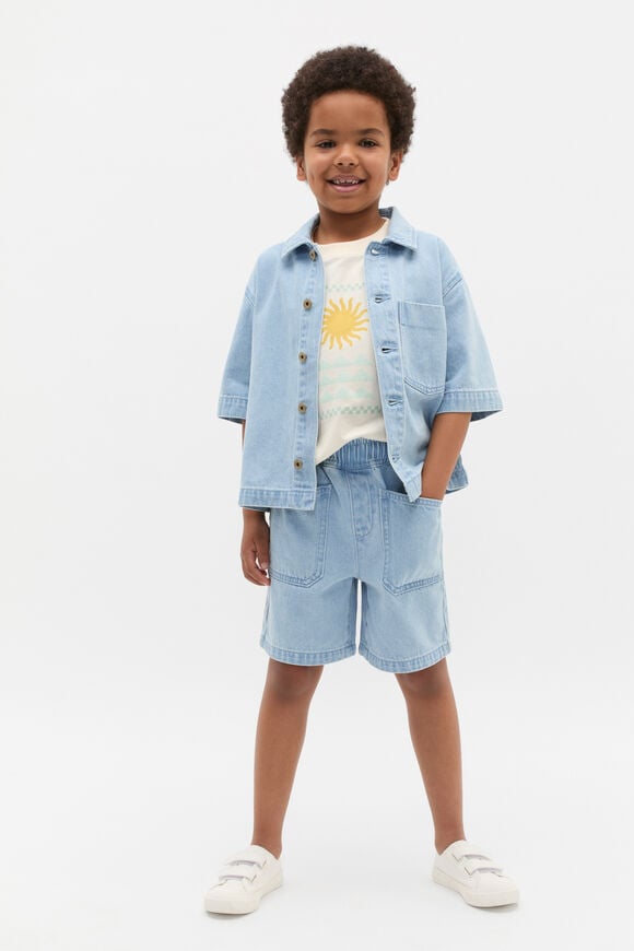 Pull on Denim Short  Light Wash  hi-res