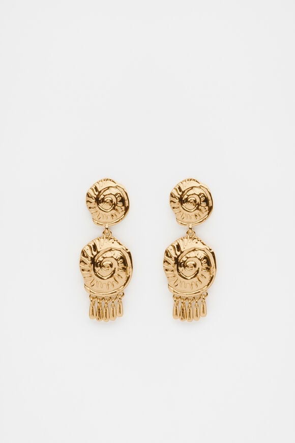 Shell Dangle Earring  Gold  hi-res