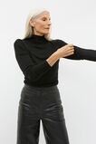 Australian Merino Mock Neck Top  Black  hi-res