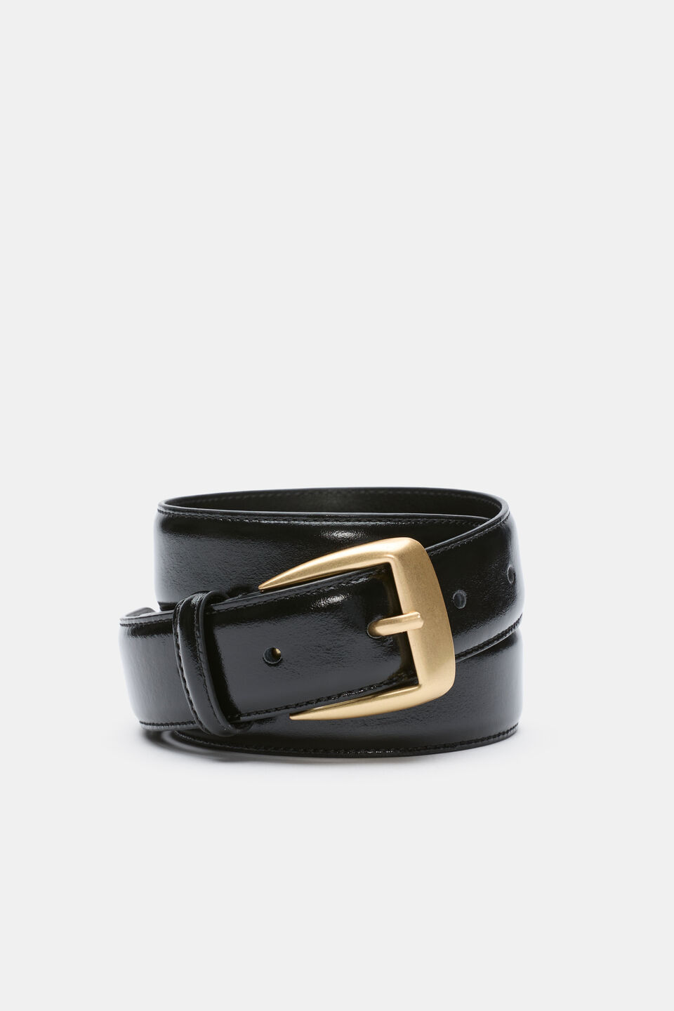 Koda Leather Belt  Hi Shine Black
