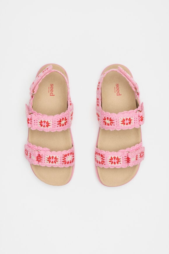 Crochet Detail Sandal  Candy Pink  hi-res