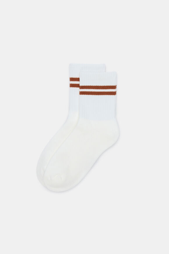 Stripe Quarter Crew Sock  Copper Stripe  hi-res