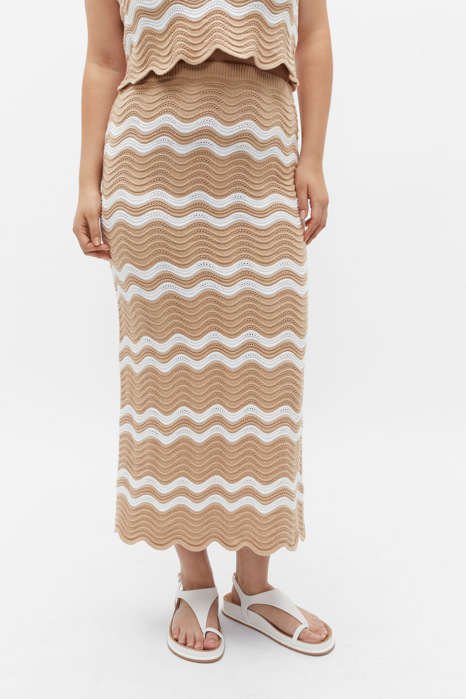 Crochet Midi Skirt  Nougat