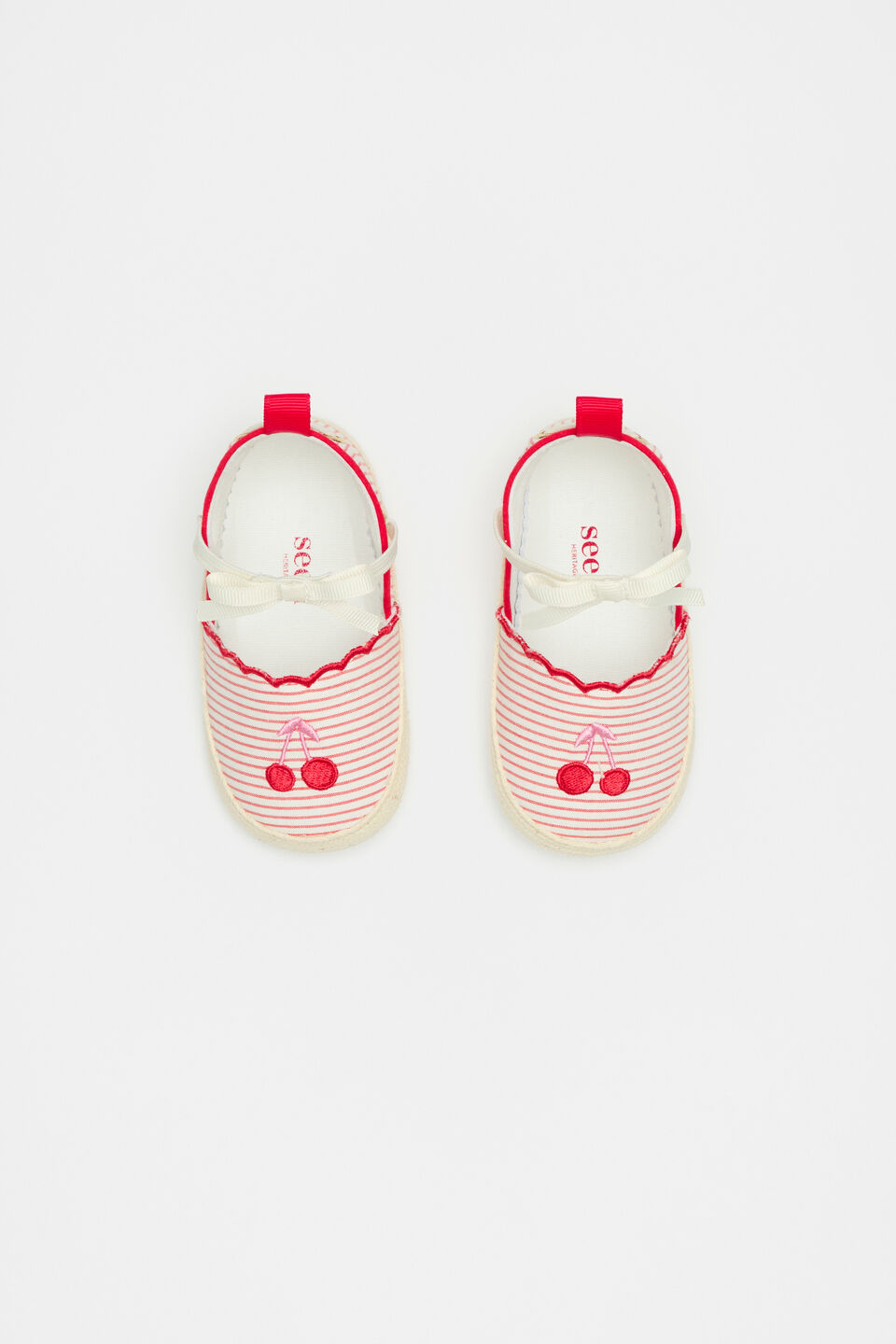 Mini Stripe Espadrille  Strawberry Red