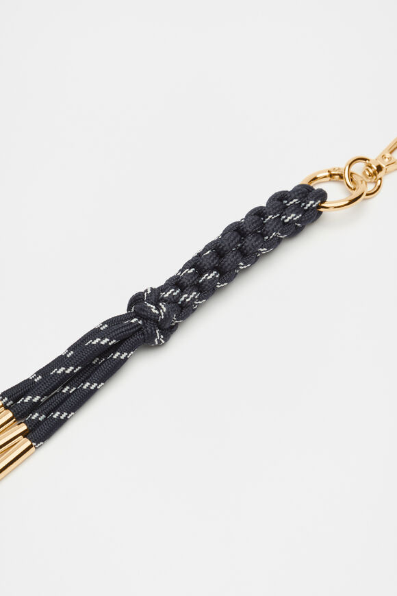 Woven Cord Keyring  Twilight Blue  hi-res
