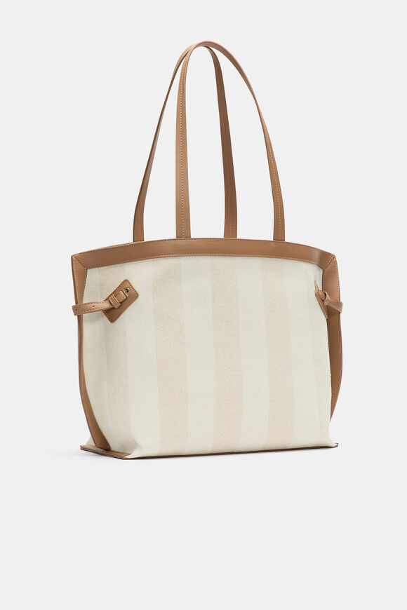 Textured Buckle Tote  Toffee  hi-res