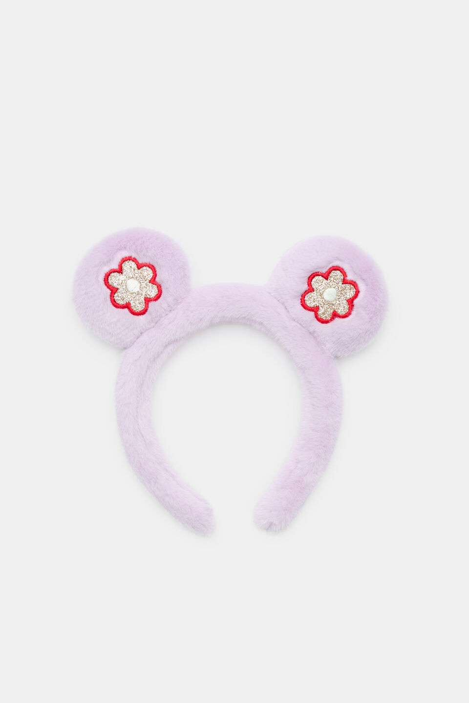 Fur Glitter Flower Ears  Orchid