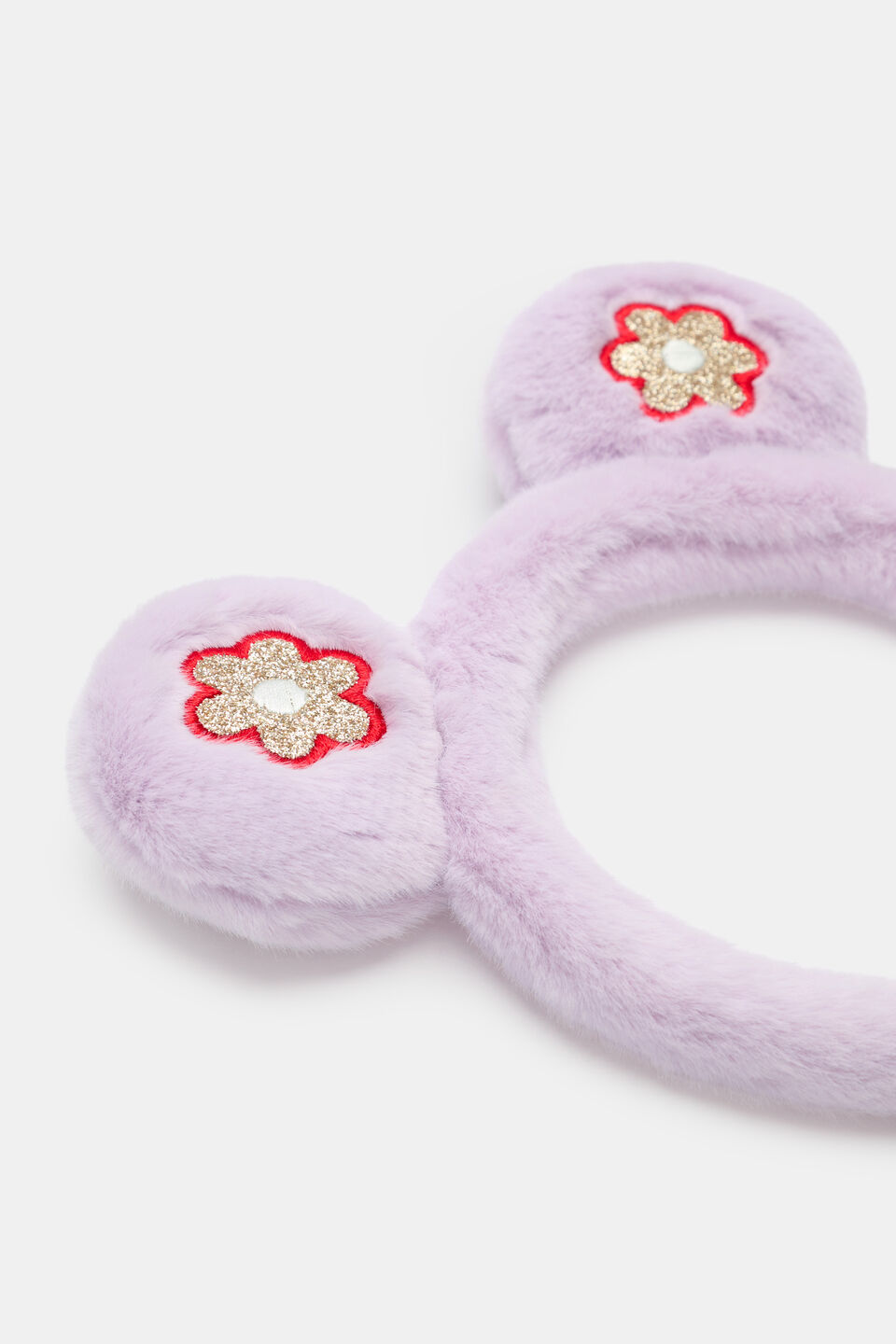 Fur Glitter Flower Ears  Orchid