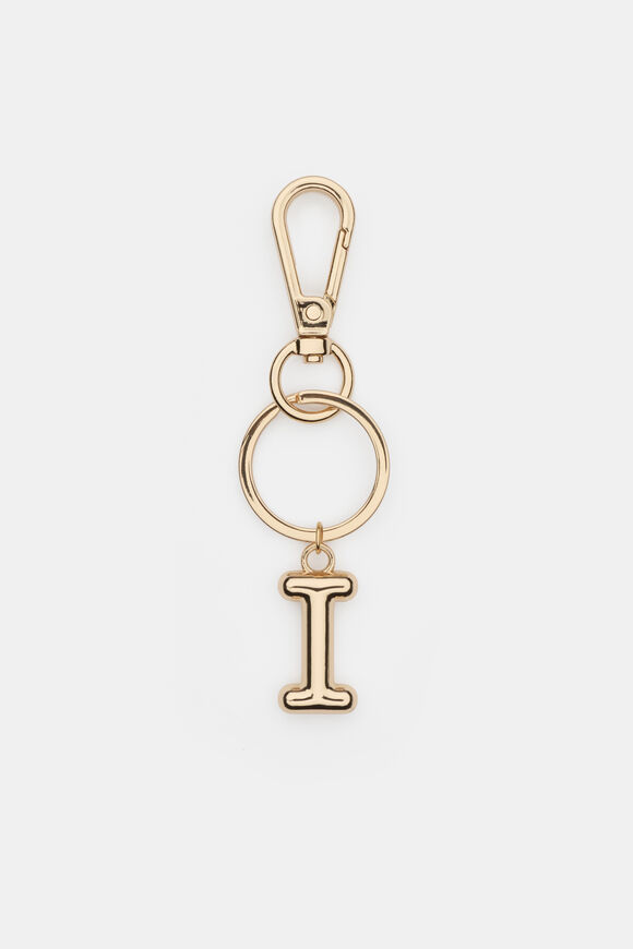 Gold Initial Keyring  I  hi-res
