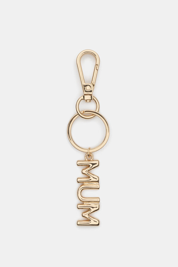 Gold Initial Keyring  Mum  hi-res