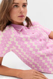 Jacquard Knit Polo Top  Fairy Floss  hi-res