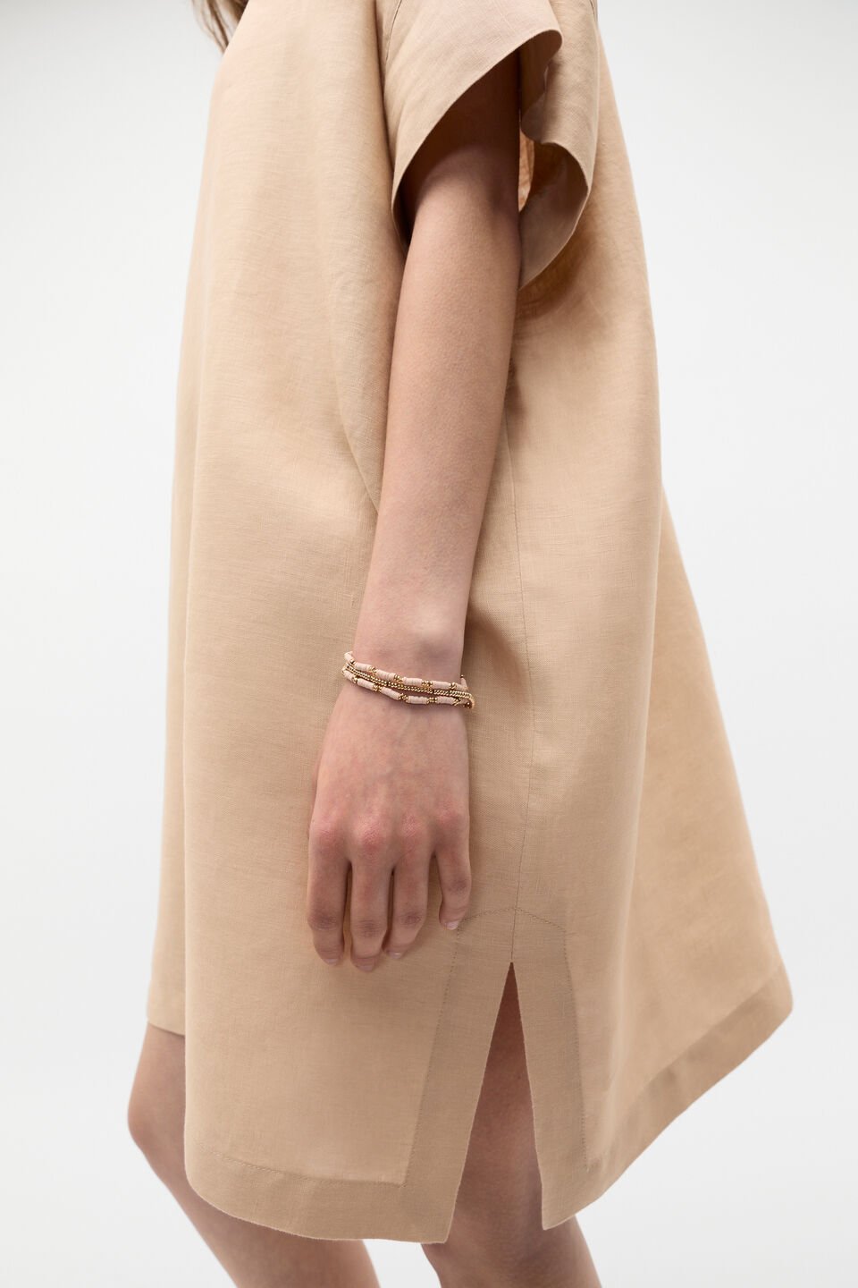 Stretch Bead Bracelet  Ecru