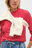 Self Stripe Textured Top  Poppy Stripe  hi-res