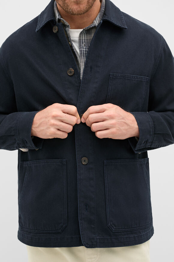 Twill Worker Jacket  Midnight Blue  hi-res