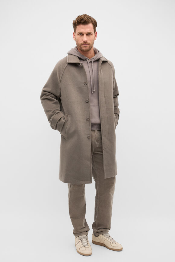 Wool Blend Coat  Taupe  hi-res