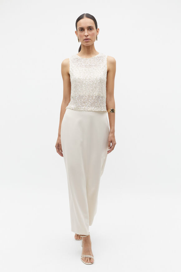 Tailored Column Skirt  Frappe  hi-res