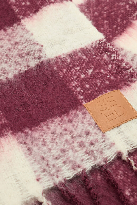 Check Textured Scarf  Plum Multi  hi-res