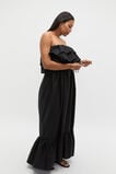 Voile Strapless Ruffle Maxi Dress  Black  hi-res