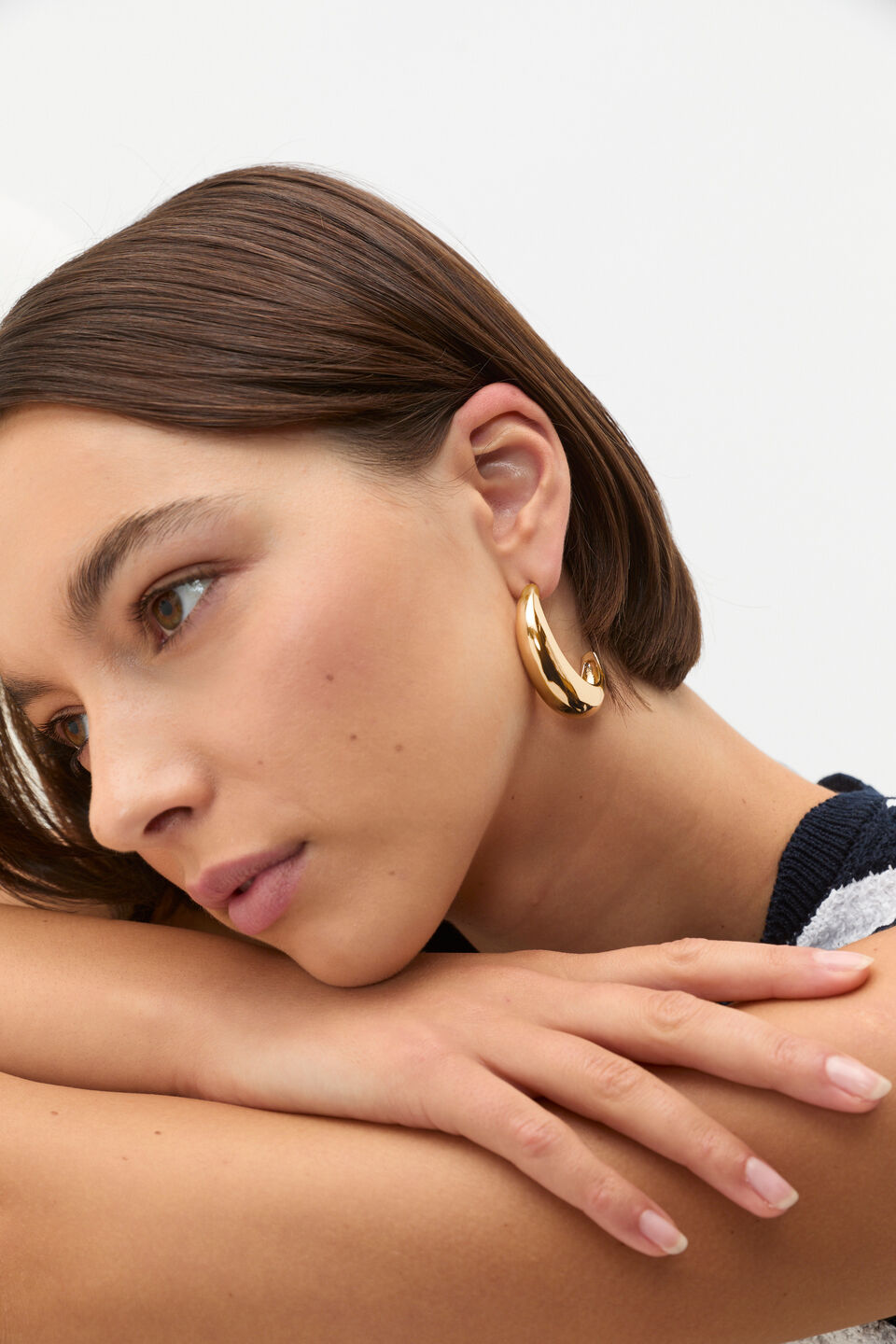 Crescent Hoops  Gold