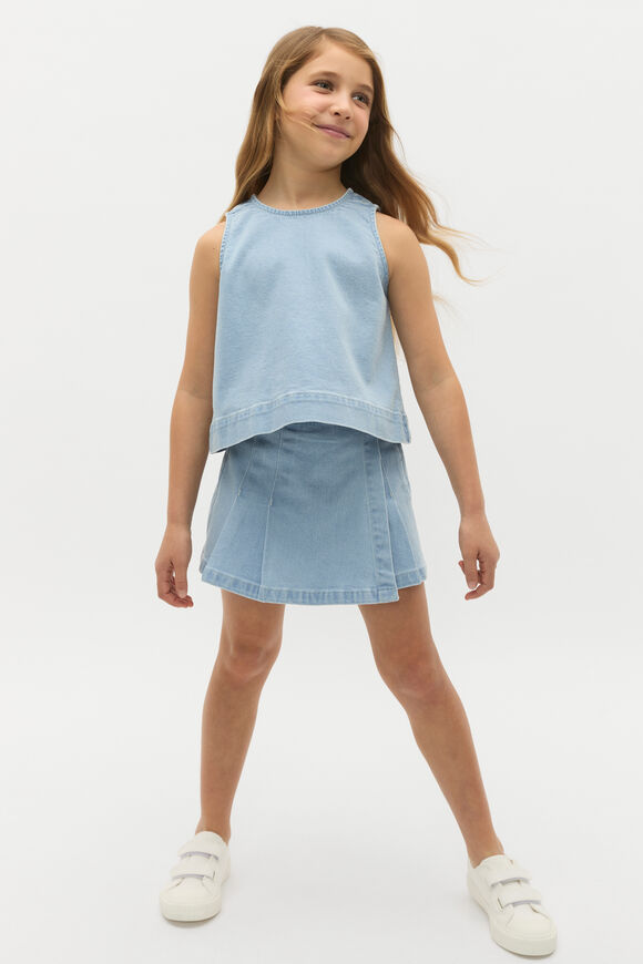 Denim Shell Top  Light Wash  hi-res